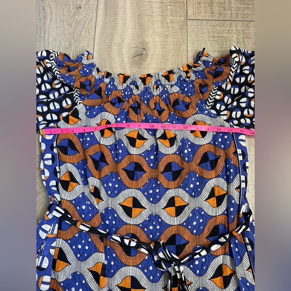Anthropologie Abstract Flounced Off-The-Shoulder Patterned Maxi Dress - Picture 8 of 15